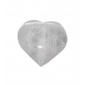 Seleniet hart 7cm, gegraveerd, fleur of life